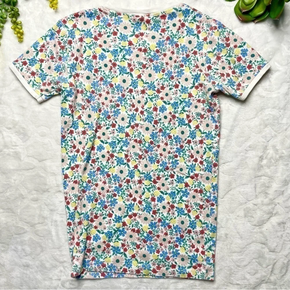 Mini Boden Girls Ditzy Pink Floral Boho 100% Cotton Short Sleeve Fitted T-shirt